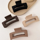 Agrafă de păr pătrată de modă, elegantă, maro, gheare, pentru femei, fete, geometrică, scobită, accesorii pentru păr de iarnă