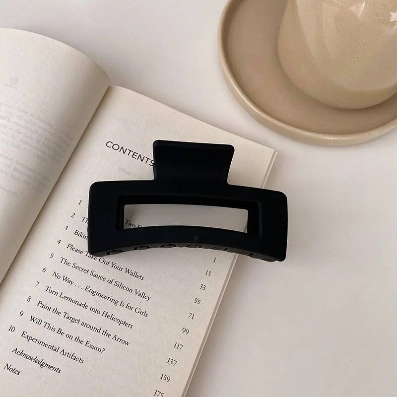 Agrafă de păr pătrată de modă, elegantă, maro, gheare, pentru femei, fete, geometrică, scobită, accesorii pentru păr de iarnă