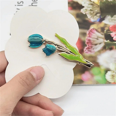 Agrafe cu gheare în formă de floare de lalele de modă Femei Fete Mari, elegante, antiderapante, Suport puternic, Agrafe metalice pentru fălci de păr, pentru zi cu zi.