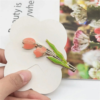Agrafe cu gheare în formă de floare de lalele de modă Femei Fete Mari, elegante, antiderapante, Suport puternic, Agrafe metalice pentru fălci de păr, pentru zi cu zi.