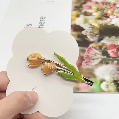 Agrafe cu gheare în formă de floare de lalele de modă Femei Fete Mari, elegante, antiderapante, Suport puternic, Agrafe metalice pentru fălci de păr, pentru zi cu zi.