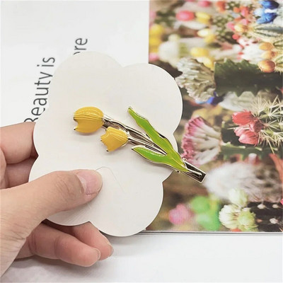 Agrafe cu gheare în formă de floare de lalele de modă Femei Fete Mari, elegante, antiderapante, Suport puternic, Agrafe metalice pentru fălci de păr, pentru zi cu zi.