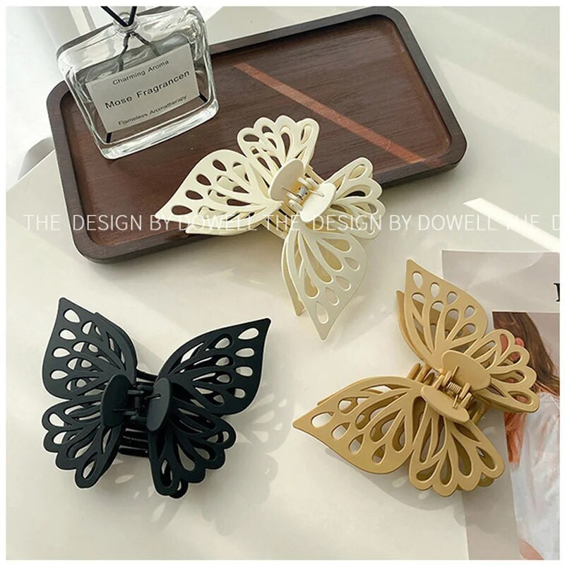 Kétrétegű, üreges pillangós hajtű divatos fejdísz Hajkörmös nagy hajtű rák fejpánt klipek Dísz hajtartozékok