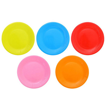TOYMYTOY 50 бр. Класически различни цветни кръгли хартиени чинии за всички случаи за еднократна употреба Консумативи за рожден ден (смесени цветове)