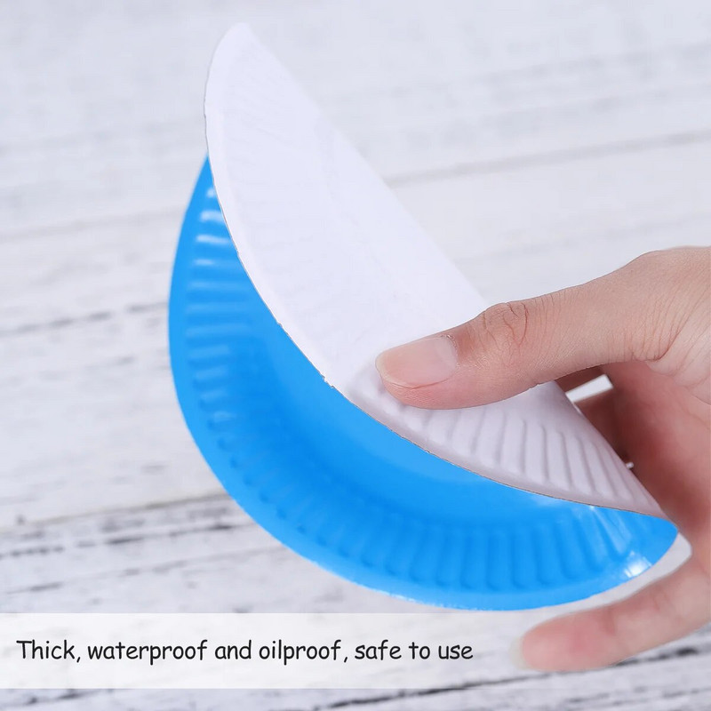 TOYMYTOY 50 bucăți clasice, culori asortate, rotunde, pentru toate ocaziile, farfurii din hârtie de unică folosință, consumabile pentru petrecerea de aniversare (culori mixte)