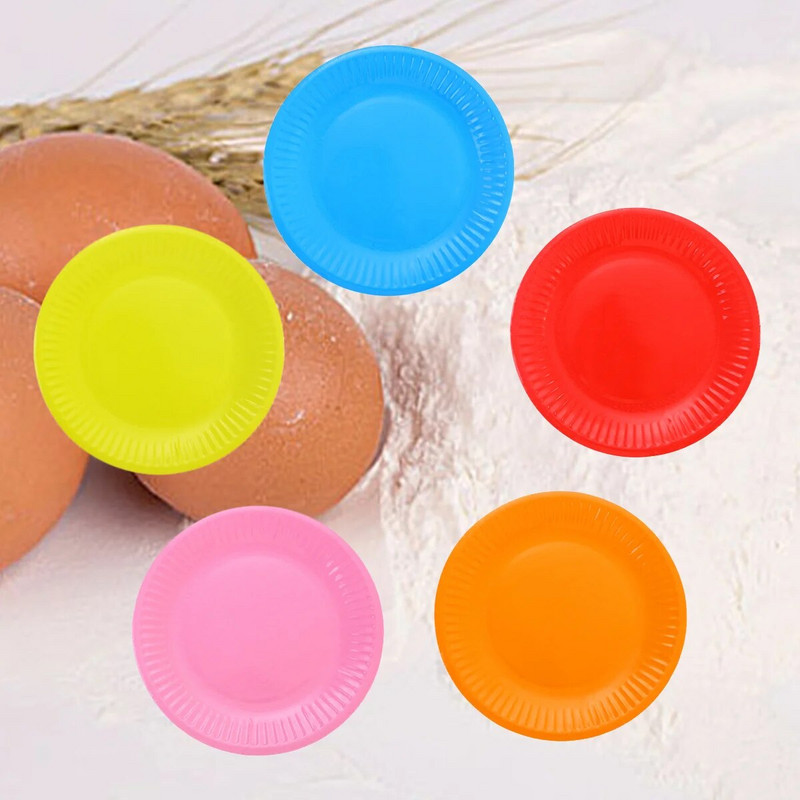 TOYMYTOY 50 bucăți clasice, culori asortate, rotunde, pentru toate ocaziile, farfurii din hârtie de unică folosință, consumabile pentru petrecerea de aniversare (culori mixte)