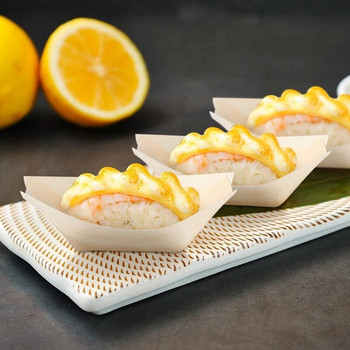 150 ΤΕΜ. Βάρκες σούσι μιας χρήσης Πιάτα ορεκτικών Ξύλινα ορεκτικά Πιάτα σούσι και σασίμι πάρτι