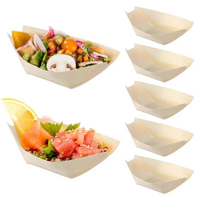 150 ΤΕΜ. Βάρκες σούσι μιας χρήσης Πιάτα ορεκτικών Ξύλινα ορεκτικά Πιάτα σούσι και σασίμι πάρτι