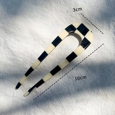 INS Fashion Agrafe acrilice cu gheare pentru păr, negru, alb, neted, bej, neregulat, geometric, ac de păr pentru femei, bijuterii, cadouri