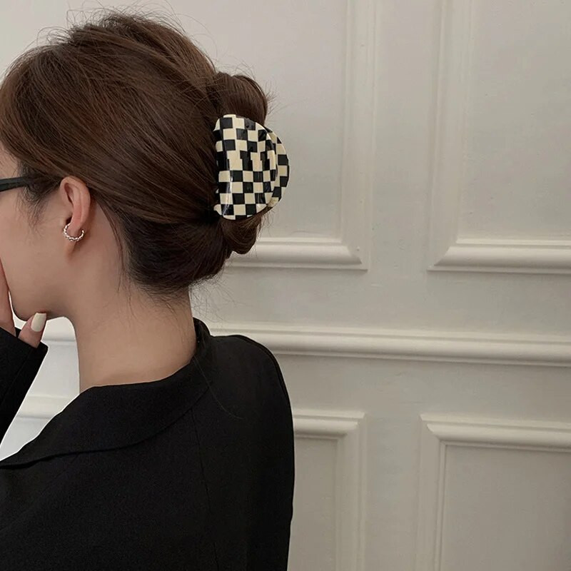 INS Fashion Agrafe acrilice cu gheare pentru păr, negru, alb, neted, bej, neregulat, geometric, ac de păr pentru femei, bijuterii, cadouri