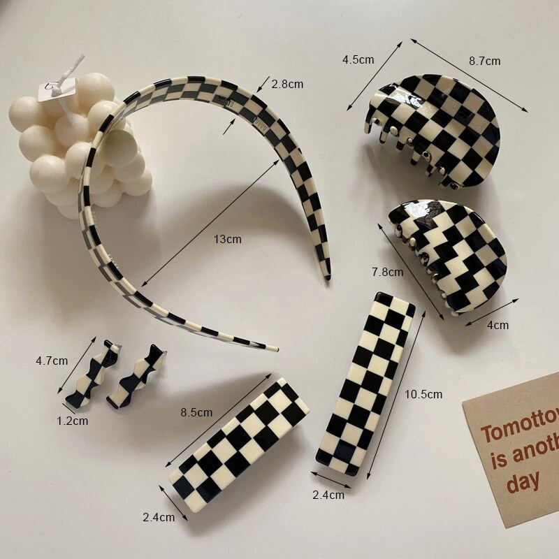 INS Fashion Agrafe acrilice cu gheare pentru păr, negru, alb, neted, bej, neregulat, geometric, ac de păr pentru femei, bijuterii, cadouri