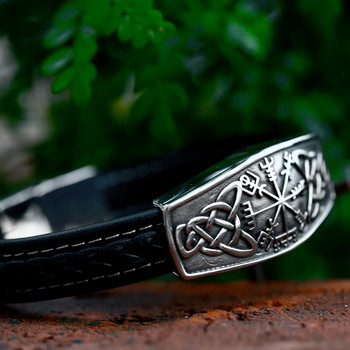 BEIER 2023 нова мода викингски келтски възел компас руни кожена мъжка гривна гривна модни бижута за мъже подарък високо качество