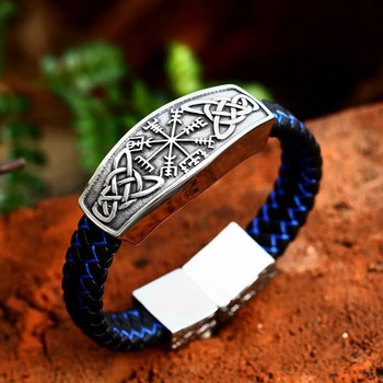 BEIER 2023 New Fashion Viking Celtic Knot Compass Runes Δερμάτινο ανδρικό βραχιόλι βραχιόλι Μόδα κοσμήματα για άνδρες Δώρο υψηλής ποιότητας
