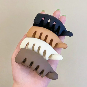 Корейски щипки с усукани нокти Плътен цвят Опростен дизайн Инструмент за оформяне с висока конска опашка Аксесоари за коса Дръжка за коса от рак за жени Шапки