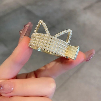 2022 Нова щипка за нокти Дамски перлени кристали Метални нокти за коса Момиче Висока опашка Фиксирана фиби Модни аксесоари за коса Шапки