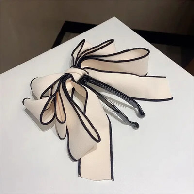 Új szalag masni banáncsipesz aranyos gyöngyház hajcsat Barrette női hajkiegészítők divat egyszínű elegáns hajkörmök