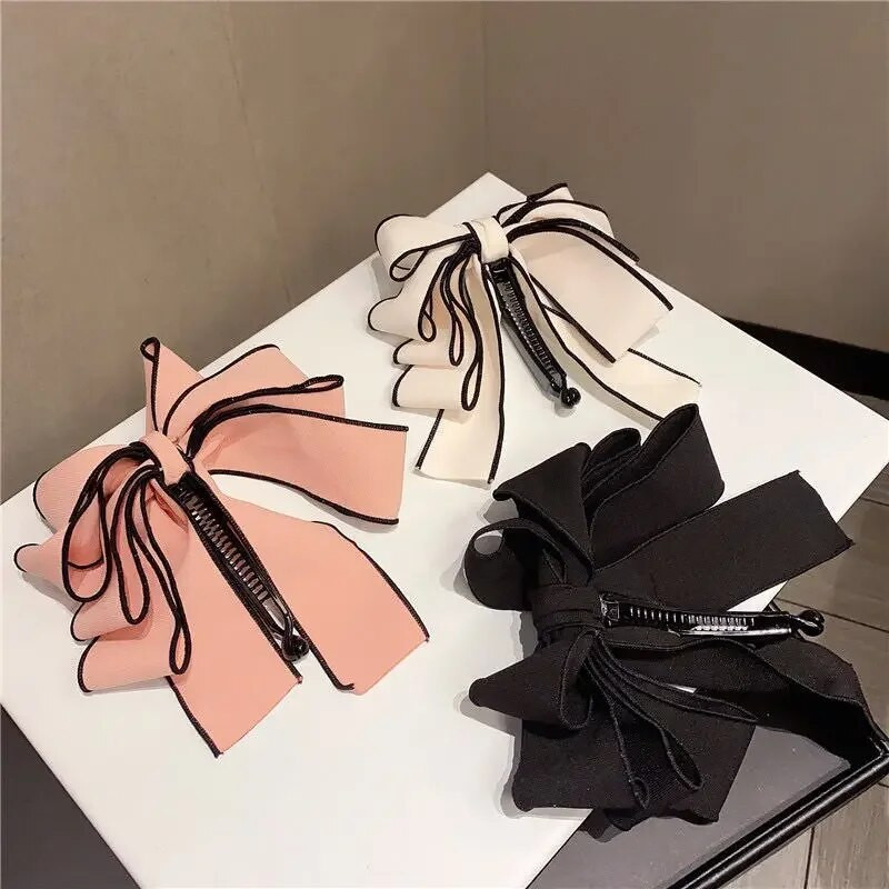 Új szalag masni banáncsipesz aranyos gyöngyház hajcsat Barrette női hajkiegészítők divat egyszínű elegáns hajkörmök
