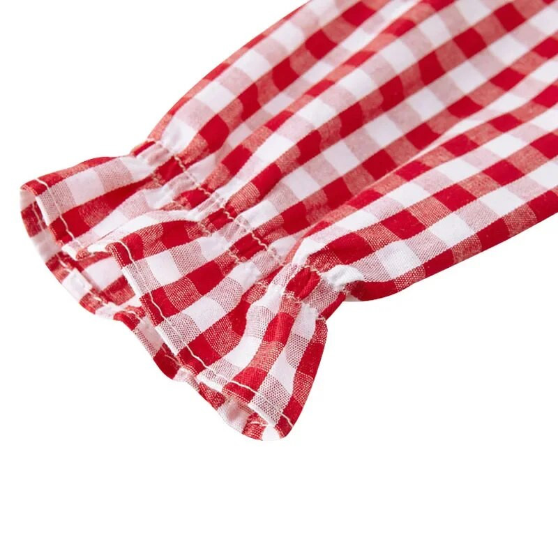 2024 nyár tavaszi baba lányok blúz pamut felső Peter Pan gallér kockás tipegő lány ing Ruhák ruházat lány csecsemő 1-5 éves korig