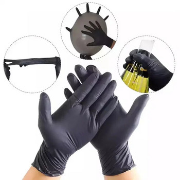 20/10/5pcs Μαύρα γάντια νιτριλίου Γάντια κουζίνας μιας χρήσης συνθετικό λατέξ για οικιακή κουζίνα εργαστήριο καθαρισμού γάντια σπίτι
