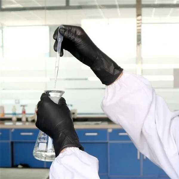 20/10/5 vnt juodos nitrilo pirštinės Virtuvinės vienkartinės sintetinės latekso pirštinės buitinei virtuvei Laboratorinės valymo pirštinės į namus