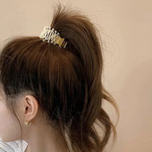 1db Lady High Ponytail Grab Clip, Fejtámla Fix Pearl Hajtűs Fejfedő