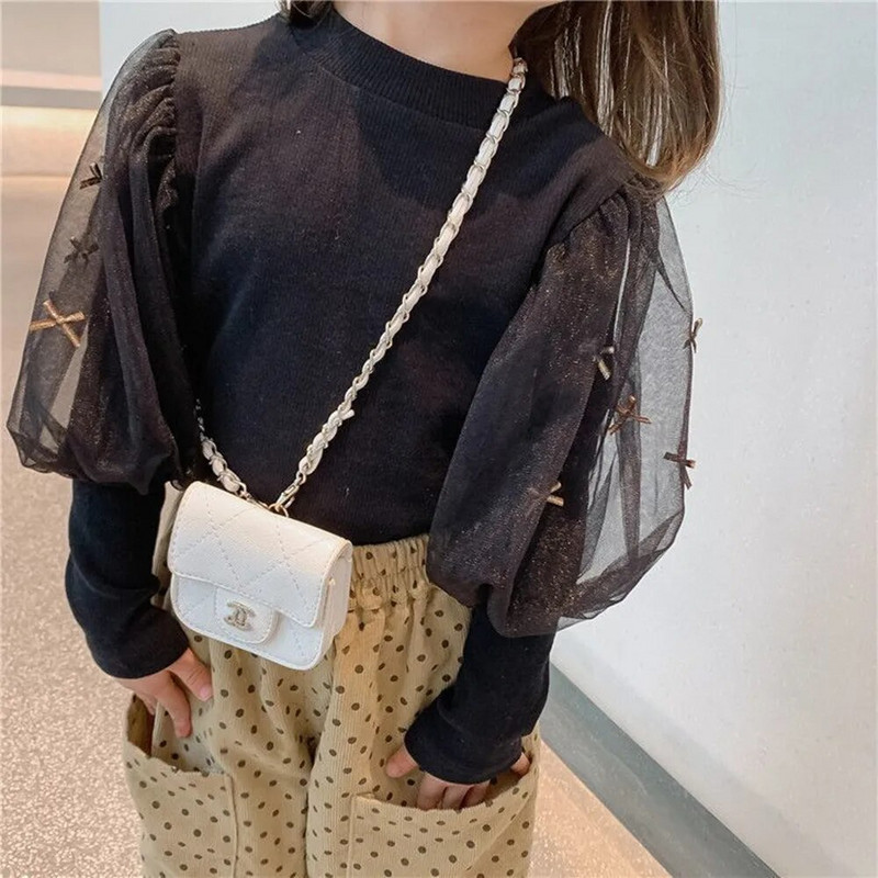 Tricou pentru fete 2021, în stil de toamnă, din fire de plasă, cu mâneci bufante, cămașă cu mânecă lungă pentru bebeluși, ocazional, dulce, drăguț, top, tricouri de design pentru copii