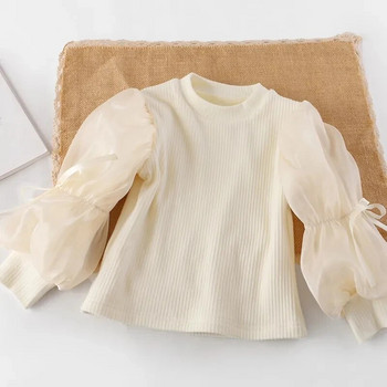 Βρεφικό κοριτσάκι 1-8 ετών Χειμερινά βελούδινα πουκάμισα Παιδικά χαριτωμένα πουλόβερ Παιδικά πουλόβερ μακρυμάνικα ζεστά μπλουζάκια μπεζ 3 4 5