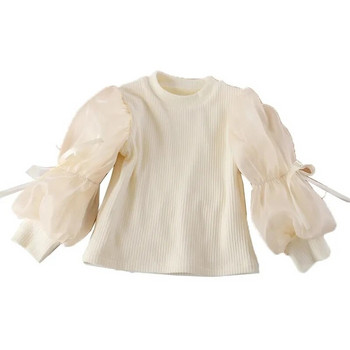 Βρεφικό κοριτσάκι 1-8 ετών Χειμερινά βελούδινα πουκάμισα Παιδικά χαριτωμένα πουλόβερ Παιδικά πουλόβερ μακρυμάνικα ζεστά μπλουζάκια μπεζ 3 4 5
