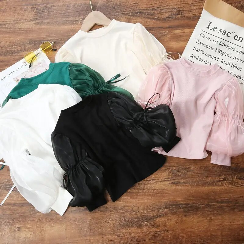 Fete Stil de toamnă Îmbrăcăminte pentru copii Top Toamnă Coreeană Rochie de Toamnă Fete Primăvară și Toamnă Bumbac Culoare Solidă Fete Colthes