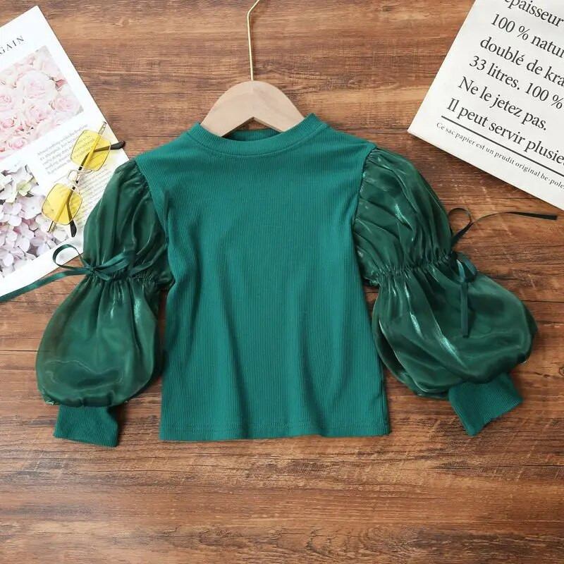 Fete Stil de toamnă Îmbrăcăminte pentru copii Top Toamnă Coreeană Rochie de Toamnă Fete Primăvară și Toamnă Bumbac Culoare Solidă Fete Colthes