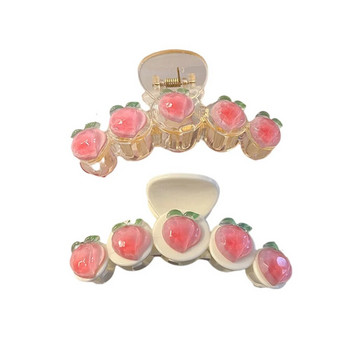 Γλυκά ροζ ροδακινί νύχια μαλλιών για γυναίκες κορίτσια Νέα φουρκέτα αρκουδάκι φιόγκο κερασιού Μόδα Άνοιξη Καλοκαίρι Ακρυλικό Καρχαρία Barrettes κεφαλής