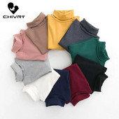 Nou 2021 Toamnă Iarnă Băieți Fete Moda Copii Tricou Solid Topuri Copii Decolteu O Cu mânecă lungă Căldură Tricouri Casual Hanorac