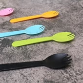 50 τμχ Πλαστικά κουτάλια μιας χρήσης Πιρούνια για κέικ Παγωτό Σαλάτα Φρούτα Επιδόρπιο Σούπα Τσάι Καφέ πάρτι κέικ Προμήθειες ψησίματος