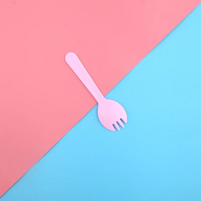 50 τμχ Πλαστικά κουτάλια μιας χρήσης Πιρούνια για κέικ Παγωτό Σαλάτα Φρούτα Επιδόρπιο Σούπα Τσάι Καφέ πάρτι κέικ Προμήθειες ψησίματος