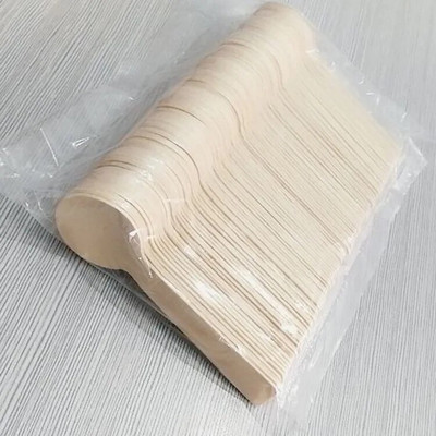 100 бр./комплект мини дървени лъжици за еднократна употреба Екологично чисти лъжици за захар и сол биоразградими лъжици за десерт за сладолед