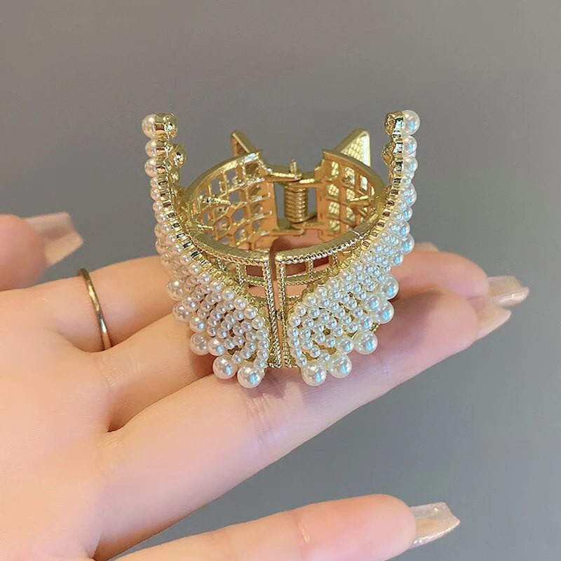 Μεταλλικό κλιπ με ψηλή αλογοουρά από κράμα Pearl Crown Premium Sense Shark Clip Fixed Hair Clip Αξεσουάρ για τα μαλλιά