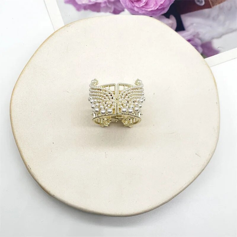 Μεταλλικό κλιπ με ψηλή αλογοουρά από κράμα Pearl Crown Premium Sense Shark Clip Fixed Hair Clip Αξεσουάρ για τα μαλλιά