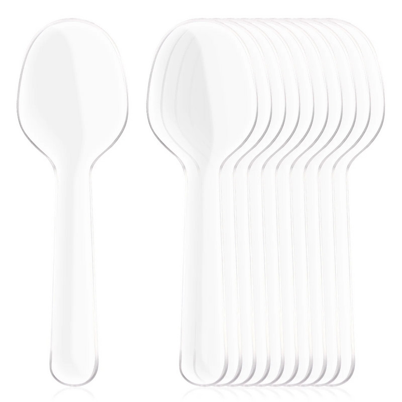 Μίνι διάφανα πλαστικά κουτάλια μαχαιροπήρουνα μιας χρήσης Ζελέ επιδόρπιο παγωτό κουτάλι ορεκτικό κουταλάκι κουταλάκι κουτάλες κουζίνας