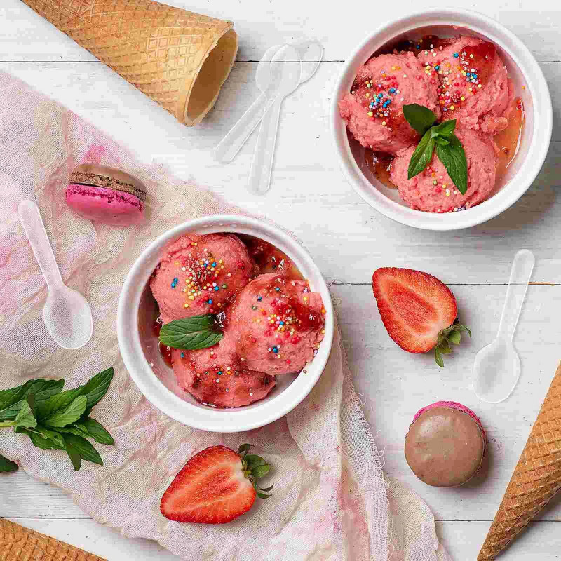 Μίνι διάφανα πλαστικά κουτάλια μαχαιροπήρουνα μιας χρήσης Ζελέ επιδόρπιο παγωτό κουτάλι ορεκτικό κουταλάκι κουταλάκι κουτάλες κουζίνας