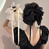 Super Zână Papioane Mari Păr Gheare Arc elegantă de culoare solidă Coada de cal Agrafă cu gheare Arc fluture din satin Femeie Fată Accesorii pentru păr