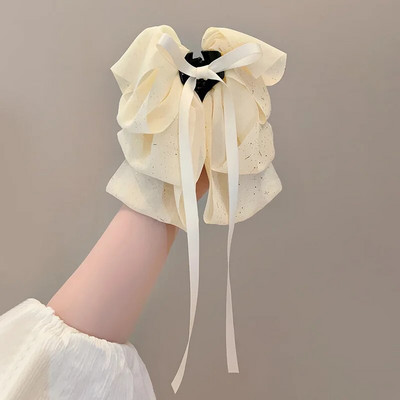 Super Zână Papioane Mari Păr Gheare Arc elegantă de culoare solidă Coada de cal Agrafă cu gheare Arc fluture din satin Femeie Fată Accesorii pentru păr