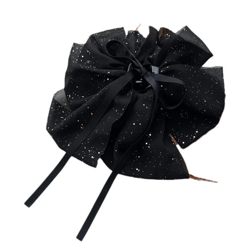 Super Zână Papioane Mari Păr Gheare Arc elegantă de culoare solidă Coada de cal Agrafă cu gheare Arc fluture din satin Femeie Fată Accesorii pentru păr