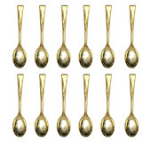 Πλαστικό χρυσό μίνι σετ κουταλιών μιας χρήσης Πλαστικά μαχαιροπήρουνα απομίμησης μετάλλων για πικ-νικ για πάρτι μπάρμπεκιου