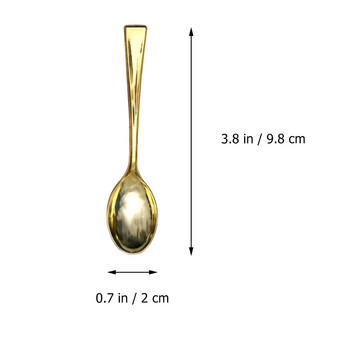 Πλαστικό χρυσό μίνι σετ κουταλιών μιας χρήσης Πλαστικά μαχαιροπήρουνα απομίμησης μετάλλων για πικ-νικ για πάρτι μπάρμπεκιου