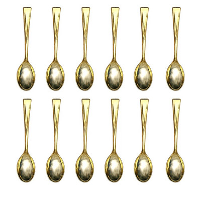 Set de mini linguri aurii de unică folosință din plastic, imitație de metal, tacâmuri pentru picnic la grătar