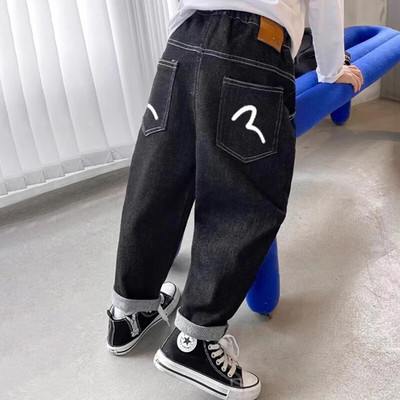 2024 m. pavasario rudens mada berniukų džinsinės kelnės vaikiškos kelnės Laisvalaikio vaikiški džinsai kelnės 4–14 metų paauglių berniukų drabužiai