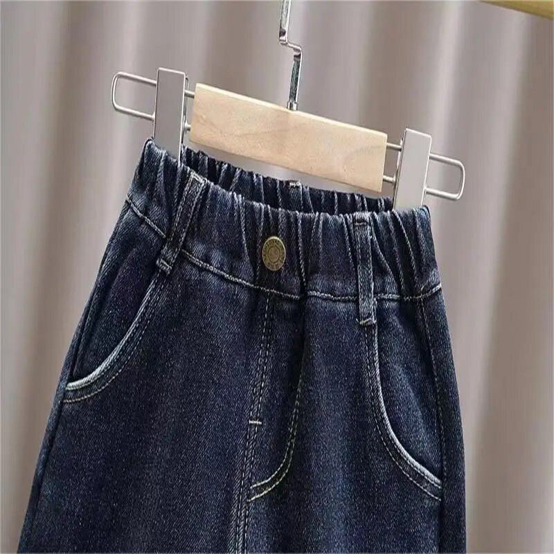 Fiú farmernadrág 2023 új tavaszi és őszi gyermek haren nadrágok koreai fiúk sokoldalú leggings divatos nadrágok