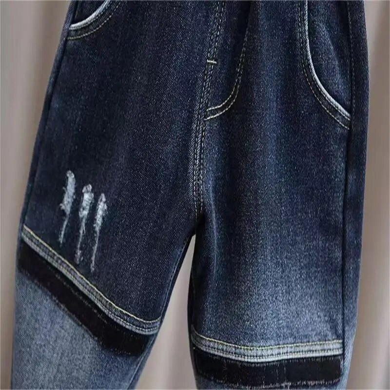 Fiú farmernadrág 2023 új tavaszi és őszi gyermek haren nadrágok koreai fiúk sokoldalú leggings divatos nadrágok