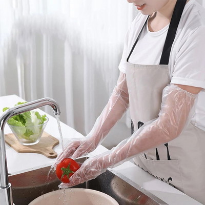 Домакински работни ръкавици за еднократна употреба Прозрачни почистващи ръкавици Латекс 10 бр. Нехлъзгащи се ръкавици за храна Без киселина