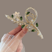Floare mare rafinată ochi coreean piatră floare clemă de prindere din spate a capului clemă de rechin clemă de păr clemă de păr accesorii de păr